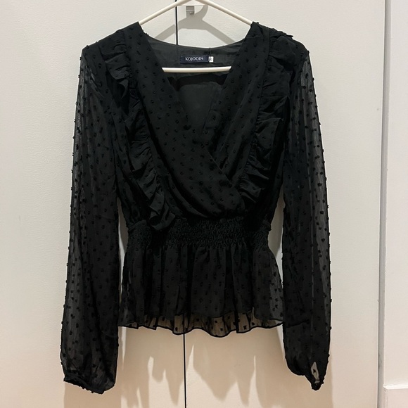 Kojooin top, ruffled with big sleeves women’s S - Picture 12 of 13